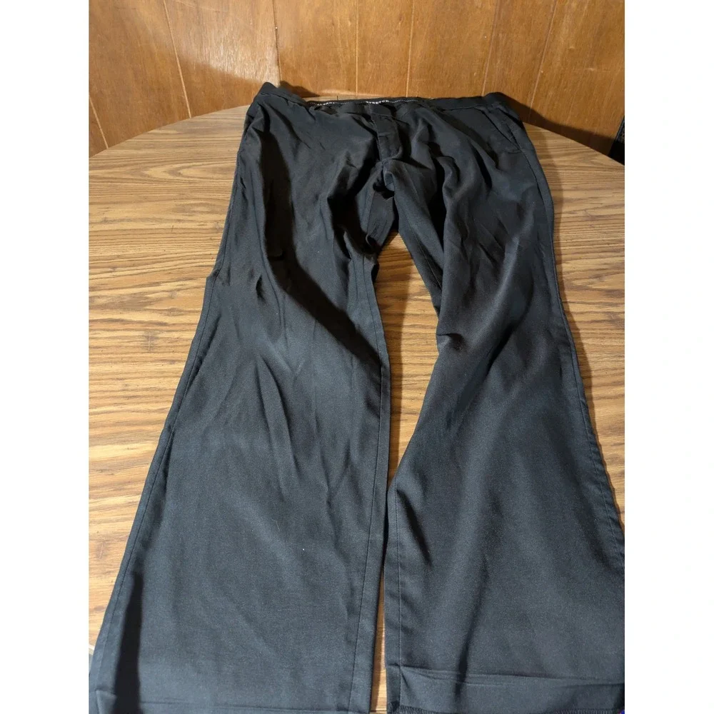 Alfani Mens Black Stretch Dress Pants Flat Front Trousers 38W 30L RN133307